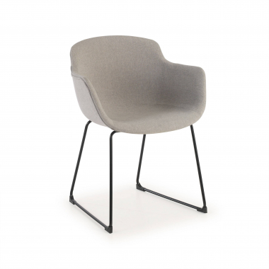 chaise de conference noir gris structure pietement luge maille accoudoirs fixes 1
