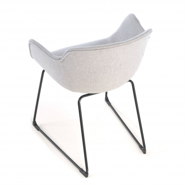 chaise de conference noir gris structure pietement luge maille accoudoirs fixes 4
