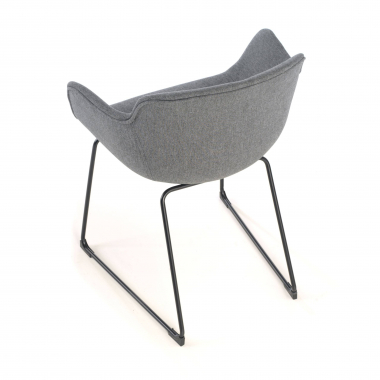 chaise de conference noir noir structure pietement luge maille accoudoirs fixes 4