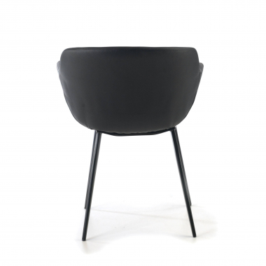 chaise de conference noir noir 4 pattes simil cuir accoudoirs rembourres 7