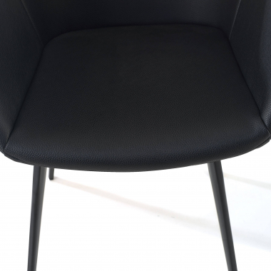 chaise de conference noir noir 4 pattes simil cuir accoudoirs rembourres 5