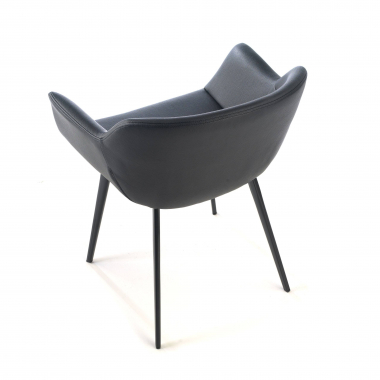 chaise de conference noir noir 4 pattes simil cuir accoudoirs rembourres 8