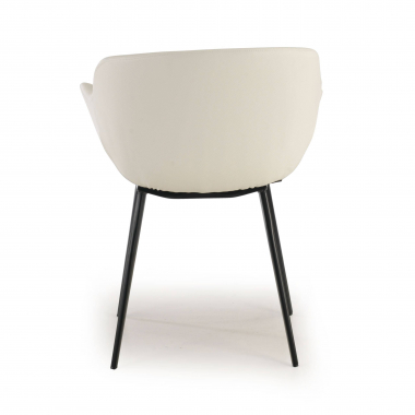 chaise de conference noir blanc 4 pattes simil cuir accoudoirs rembourres 6