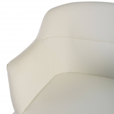 chaise de conference blanc blanc 4 pattes simil cuir accoudoirs rembourres 7