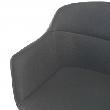 chaise de conference blanc noir 4 pattes simil cuir accoudoirs rembourres 7