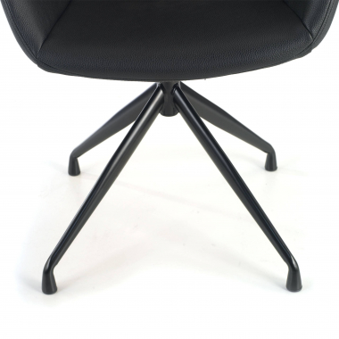 chaise de conference noir noir base pyramide simil cuir accoudoirs rembourres 5