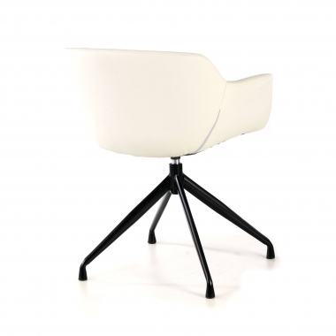 chaise de conference noir blanc base pyramide simil cuir accoudoirs rembourres 7