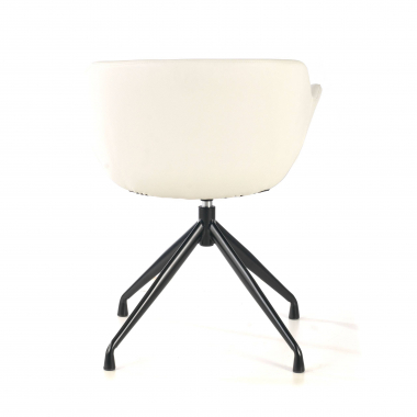 chaise de conference noir blanc base pyramide simil cuir accoudoirs rembourres 8
