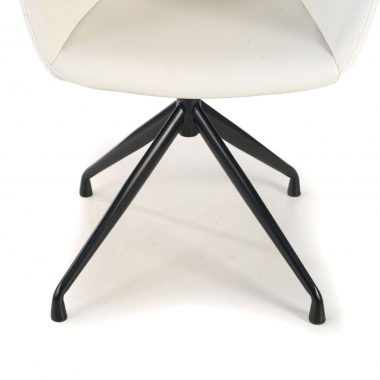 chaise de conference noir blanc base pyramide simil cuir accoudoirs rembourres 4