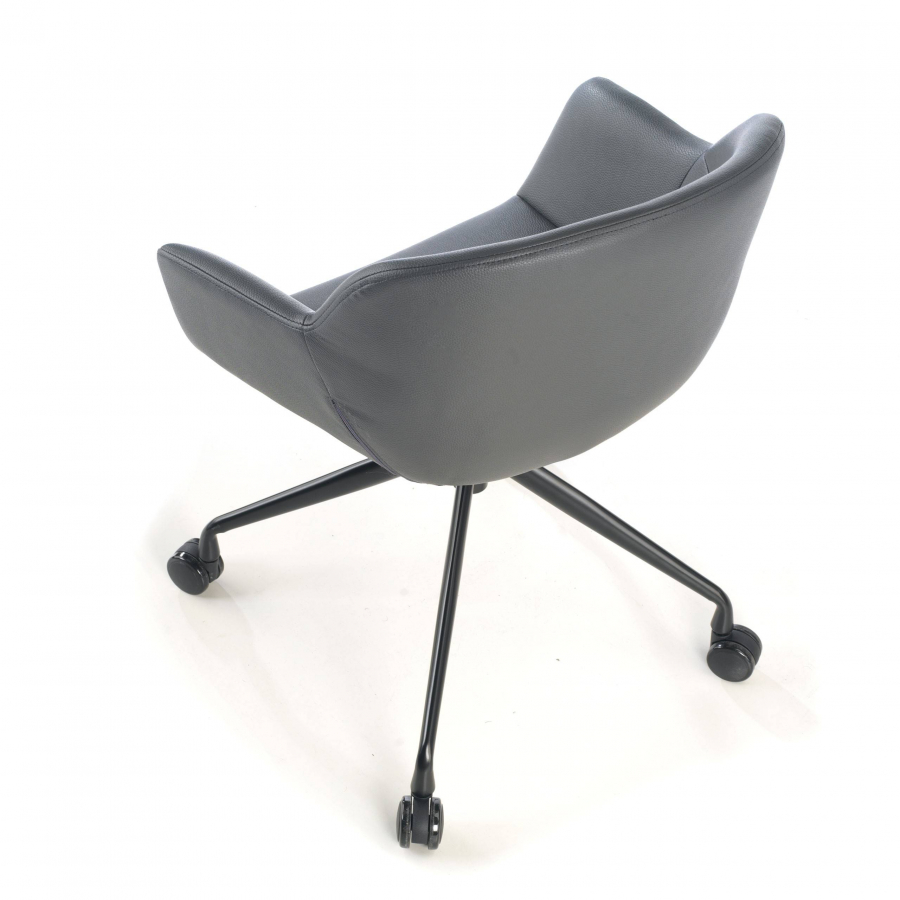 Chaise Pivotante Ores, à roulettes, Design Moderne, Cuir
