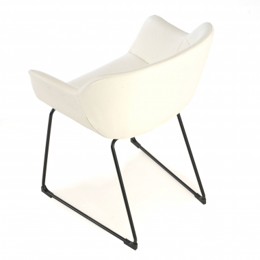 chaise de conference blanc pietement luge simil cuir accoudoirs fixes 5