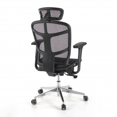 chaise teletravail noir dover maille accoudoirs reglables 1d appui tete 6