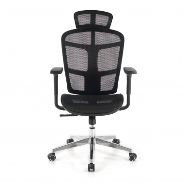chaise teletravail noir dover maille accoudoirs reglables 1d appui tete 3