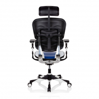 chaise gaming bleu ergoplus cuir authentique accoudoirs reglables 3d soutien lombaire repose pieds extensible 8