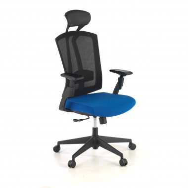 chaise ergonomique bleu ridley maille accoudoirs reglables 3d soutien lombaire appui tete 1