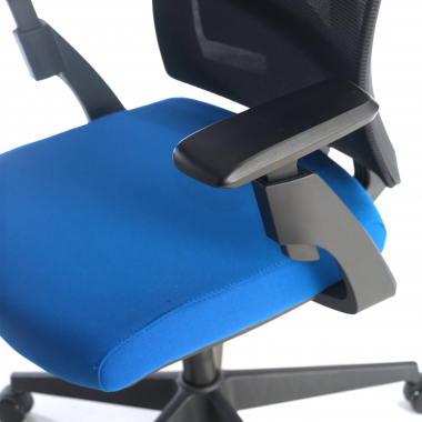 chaise ergonomique bleu ridley maille accoudoirs reglables 3d soutien lombaire appui tete 5