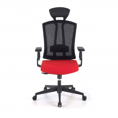 chaise ergonomique rouge ridley maille accoudoirs reglables 3d soutien lombaire appui tete 6