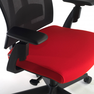 chaise ergonomique rouge ridley maille accoudoirs reglables 3d soutien lombaire appui tete 5