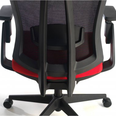 chaise ergonomique rouge ridley maille accoudoirs reglables 3d soutien lombaire appui tete 4