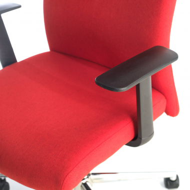 chaise de bureau rouge smith tissu accoudoirs fixes 5