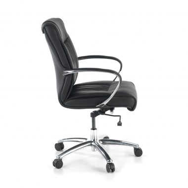 fauteuil de bureau noir respaldo bajo cuir naturel cuir authentique accoudoirs rembourres 3