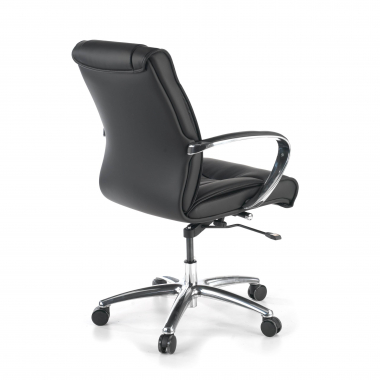 fauteuil de bureau noir respaldo bajo cuir naturel cuir authentique accoudoirs rembourres 4