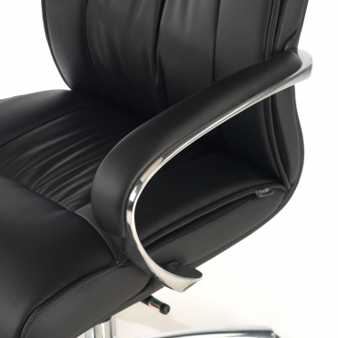 fauteuil de bureau noir respaldo bajo cuir naturel cuir authentique accoudoirs rembourres 5
