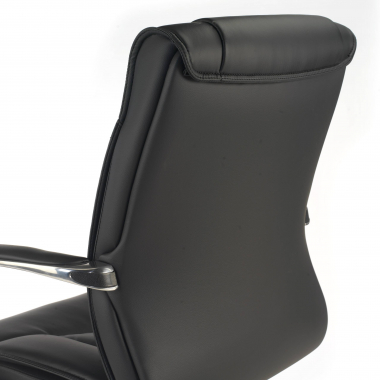 fauteuil de bureau noir respaldo bajo cuir naturel cuir authentique accoudoirs rembourres 7