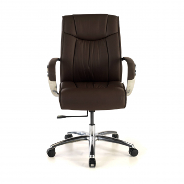 fauteuil de bureau marron respaldo bajo cuir naturel cuir authentique accoudoirs rembourres 4