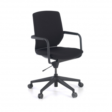 chaise pivotante noir chaise de bureau tissu accoudoirs fixes 1