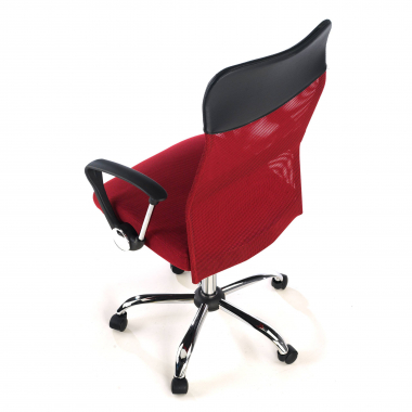chaise de bureau rouge nova maille accoudoirs fixes 8