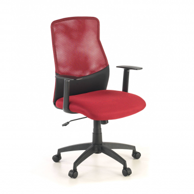 chaise de bureau rouge miami maille accoudoirs fixes 1