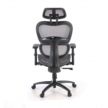 chaise ergonomique gris structure noire maille accoudoirs reglables 3d double soutien lombaire appui tete 9