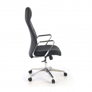 fauteuil de bureau noir dossier haut simil cuir accoudoirs rembourres 3
