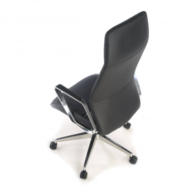 fauteuil de bureau noir dossier haut simil cuir accoudoirs rembourres 9