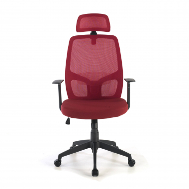 chaise de bureau rouge argos maille accoudoirs fixes appui tete 3