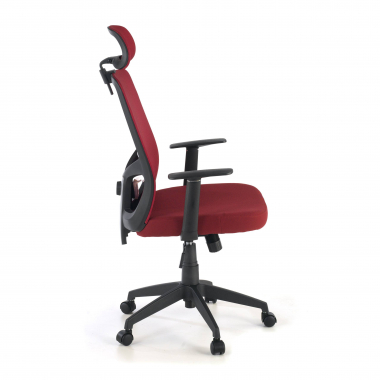 chaise de bureau rouge argos maille accoudoirs fixes appui tete 6
