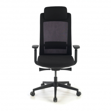 chaise ergonomique noir structure noire tissu accoudoirs reglables 3d 4