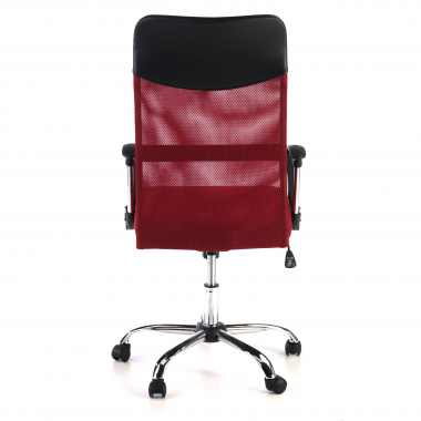 chaise de bureau rouge nova maille accoudoirs fixes 7