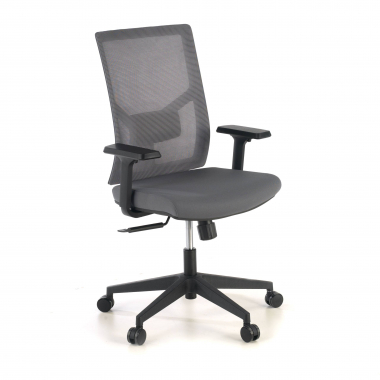 chaise ergonomique gris structure noire appui tete maille accoudoirs reglables 1d soutien lombaire 1