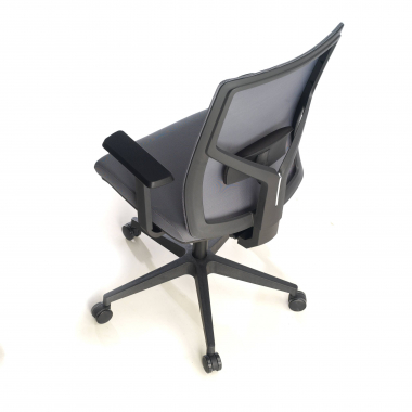 chaise ergonomique gris structure noire appui tete maille accoudoirs reglables 1d soutien lombaire 9
