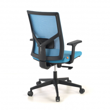 chaise ergonomique bleu structure noire appui tete maille accoudoirs reglables 1d soutien lombaire 7
