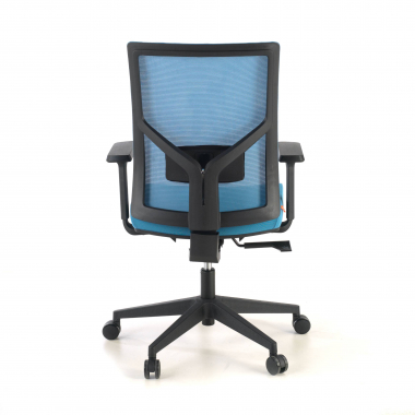 chaise ergonomique bleu structure noire appui tete maille accoudoirs reglables 1d soutien lombaire 8