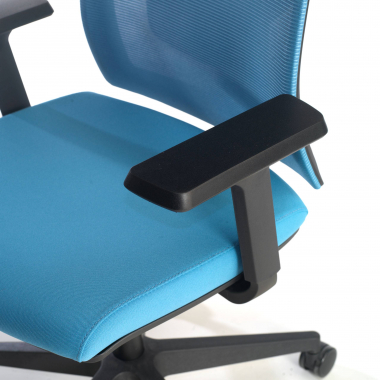 chaise ergonomique bleu structure noire appui tete maille accoudoirs reglables 1d soutien lombaire 5