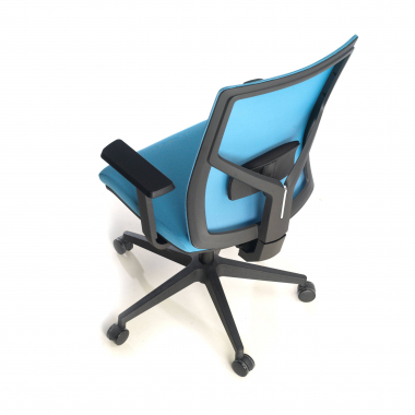 chaise ergonomique bleu structure noire appui tete maille accoudoirs reglables 1d soutien lombaire 9