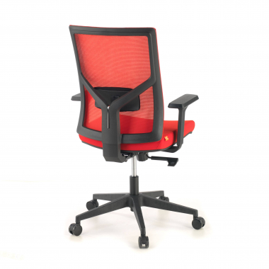 chaise ergonomique rouge structure noire appui tete maille accoudoirs reglables 1d soutien lombaire 7