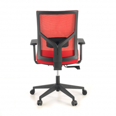 chaise ergonomique rouge structure noire appui tete maille accoudoirs reglables 1d soutien lombaire 8
