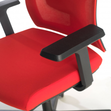 chaise ergonomique rouge structure noire appui tete maille accoudoirs reglables 1d soutien lombaire 5