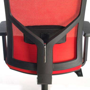 chaise ergonomique rouge structure noire appui tete maille accoudoirs reglables 1d soutien lombaire 6
