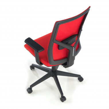 chaise ergonomique rouge structure noire appui tete maille accoudoirs reglables 1d soutien lombaire 9